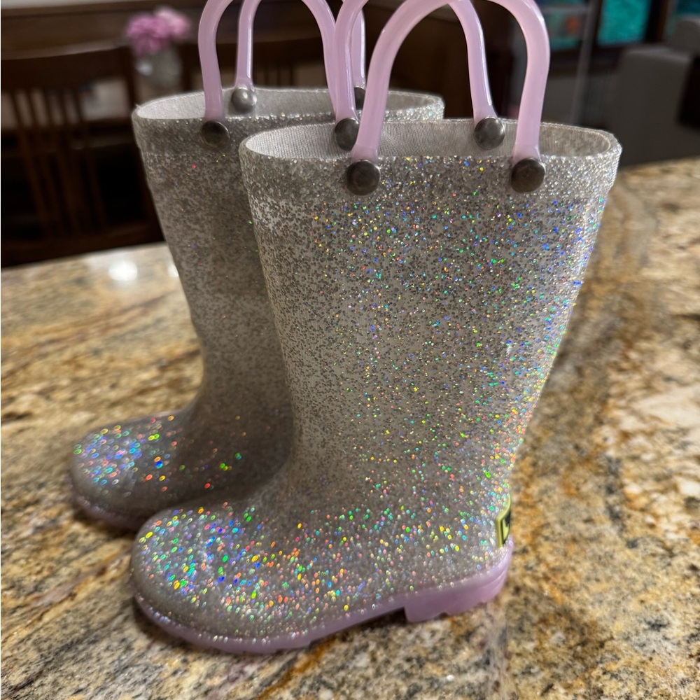 Western Chief Glitter Rain Boots with Light-Up Soles